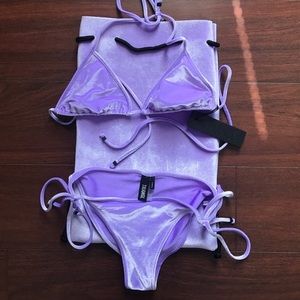 purple velvet bikini